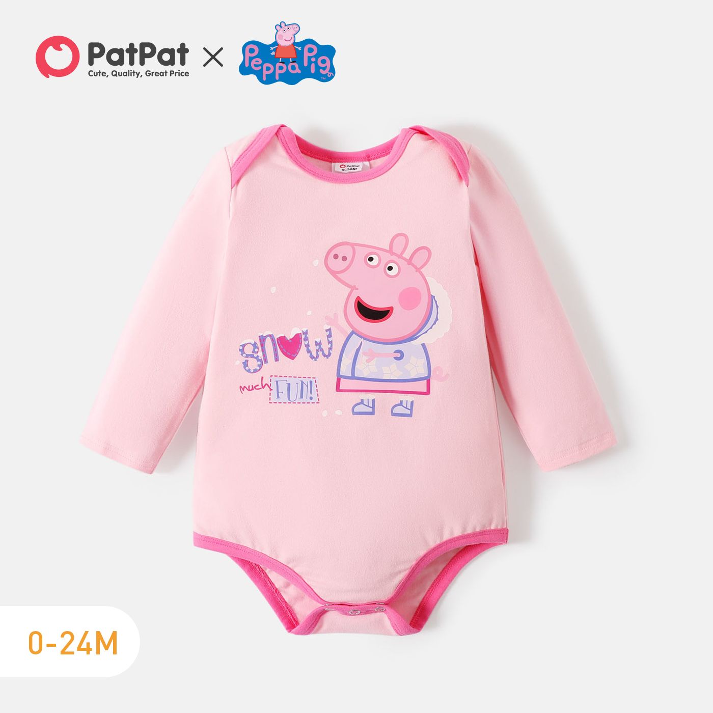 

Peppa Pig Baby Boy/Girl 95% Cotton Christmas Long-sleeve Graphic Romper