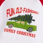 Christmas Family Matching Xmas Car & Letter Print Red Raglan-sleeve Sweatshirts REDWHITE image 4
