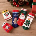 5-pairs Baby / Toddler Christmas Crew Socks Set Red image 4
