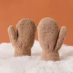 gants de mitaines thermiques en peluche pour bébés / tout-petits Kaki