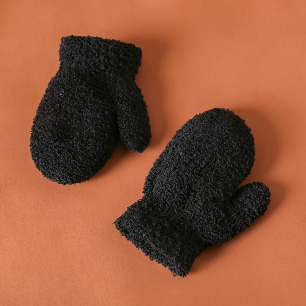 Baby / Toddler Plush Thermal Mittens Gloves Black big image 1