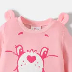 Care Bears Baby Boy/Girl Bear Print 3D Ears Design Long-sleeve Jumpsuit Pink image 4