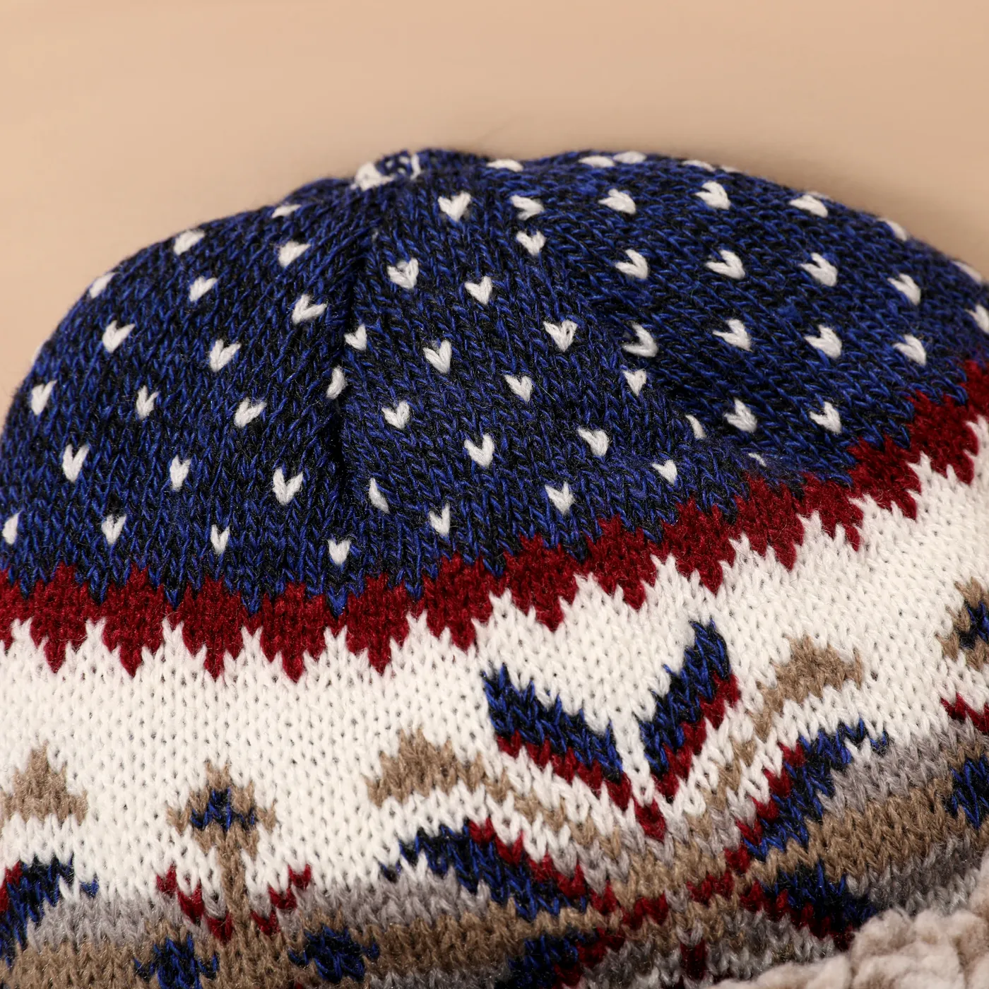Baby Hair Braid Decor Fleece Lined Trapper Hat Blue image 4