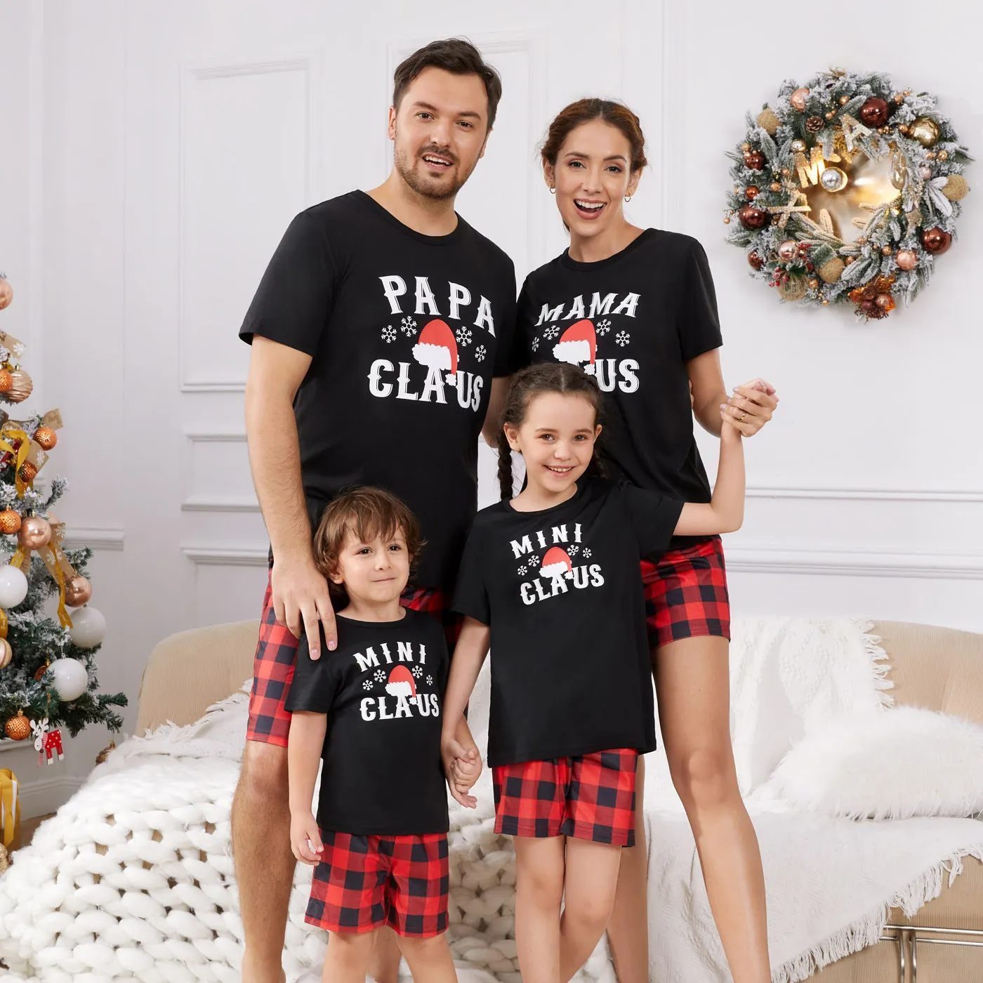 Matching family discount christmas pajamas shorts