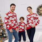 Christmas Family Matching Allover Santa Claus Print Red Long-sleeve Sweatshirts  image 2
