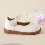 Toddler / Kid Faux Pearl Decor White Flats  image 3