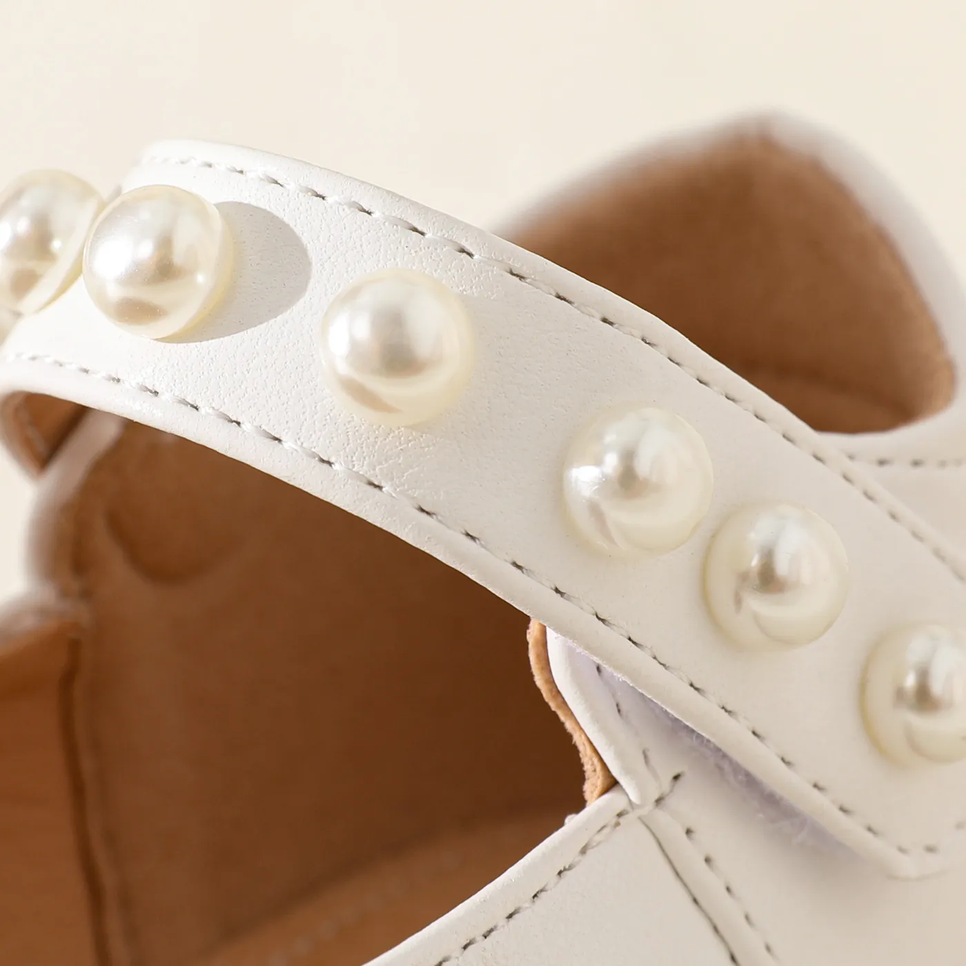 Toddler / Kid Faux Pearl Decor White Flats  image 5