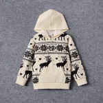Christmas Family Matching Allover Deer & Snowflake Print Long-sleeve Hoodies  image 5