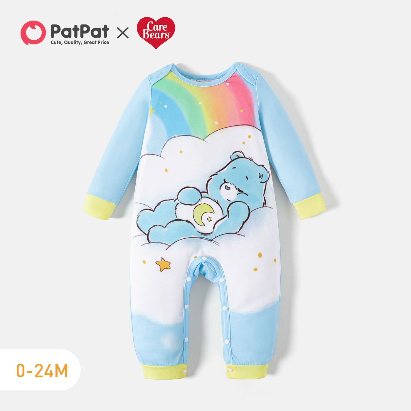 

Care Bears Baby Boy/Girl Rainbow and Stars Long-sleeve Jumpsuits