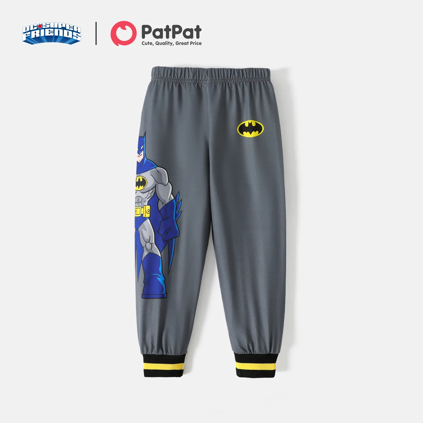 Justice League Toddler Boy Character Print Elasticized Pants Dark Grey
