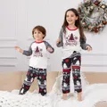 Christmas Tree Snowflake and Letters Print Grey Family Matching Long-sleeve Pajamas Sets (Flame Resistant)  image 5
