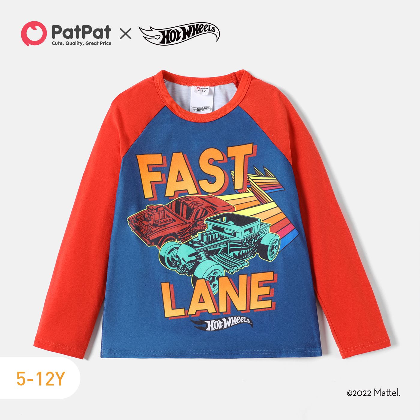 

Hot Wheels Kid Boy Letter Print Colorblock Raglan Sleeve Tee