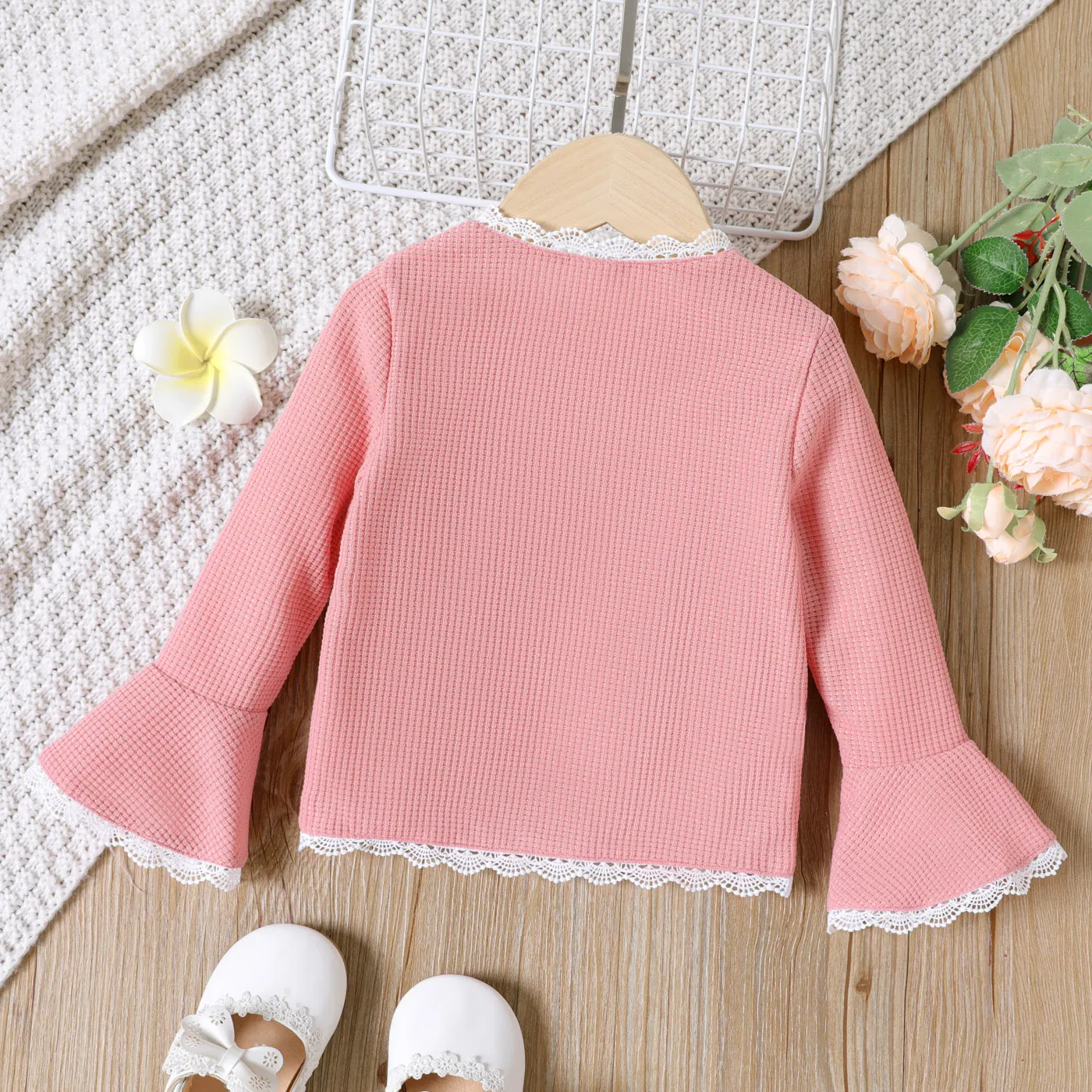 Criança Menina Renda Bonito Blusões e casacos Rosa image 3