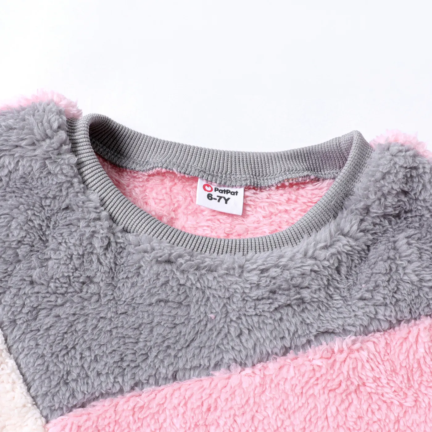 Kid Girl Sweet Colorblock Fleece Pullover Sweatshirt  image 3