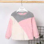 Kid Girl Sweet Colorblock Fleece Pullover Sweatshirt ColorBlock