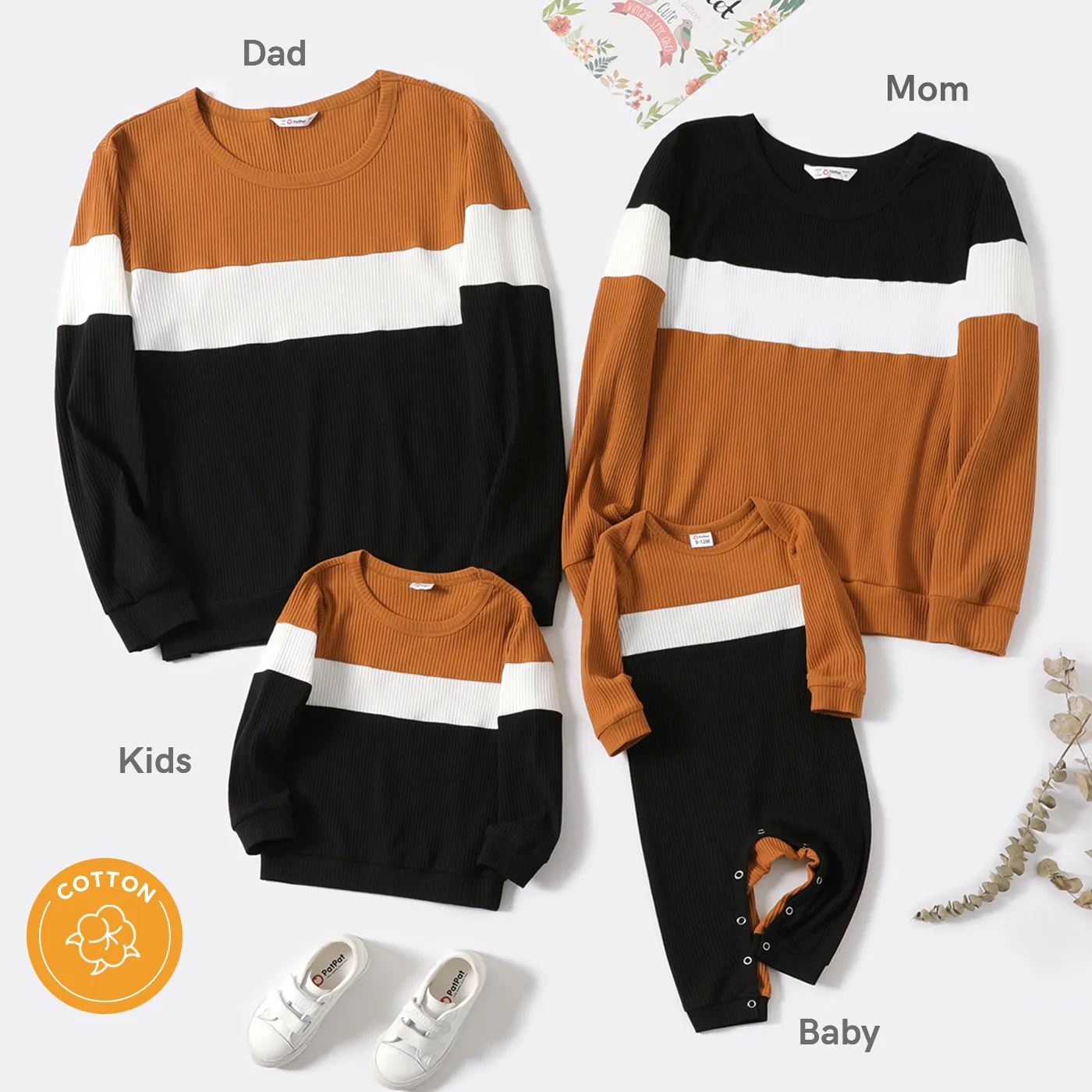 Color Block Family Matching Crewneck Long-sleeve Sweatshirts  image 2