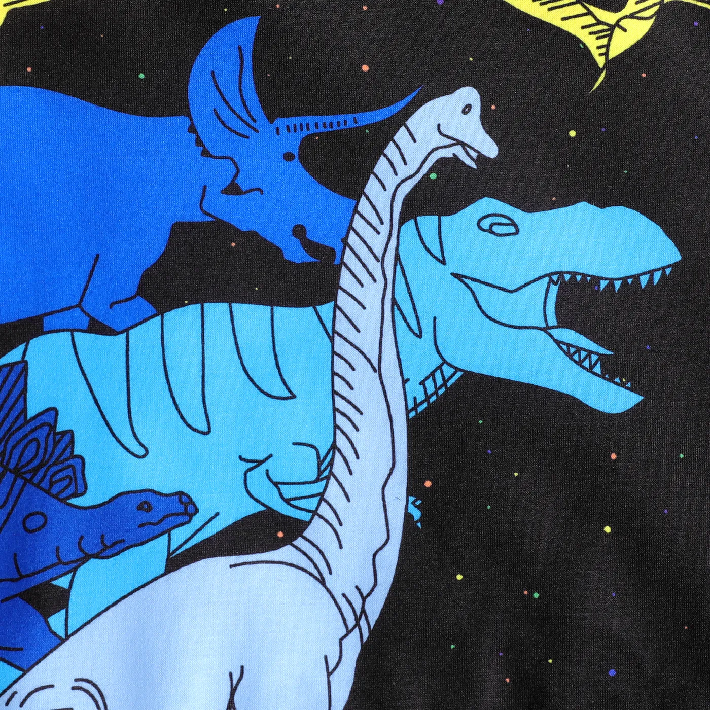 Kid Boy Colorful Dinosaur Print Pullover Sweatshirt Black image 4