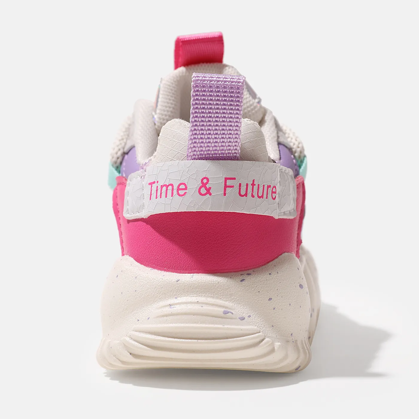 Toddler / Kid Letter & Holographic Detail Chunky Sneakers Pink image 4