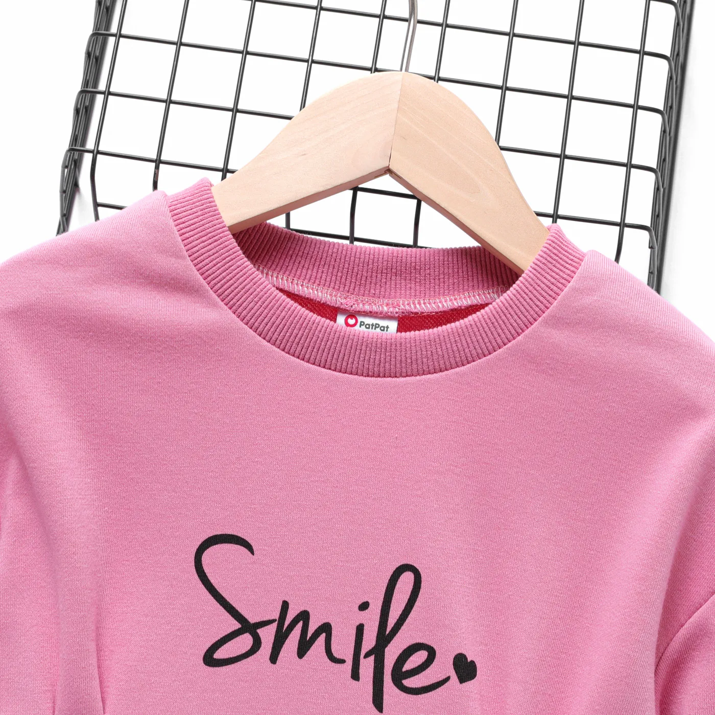 Kid Girl Letter Print Pink Sweatshirt Dress Pink image 2