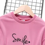 Kid Girl Letter Print Pink Sweatshirt Dress Pink image 2