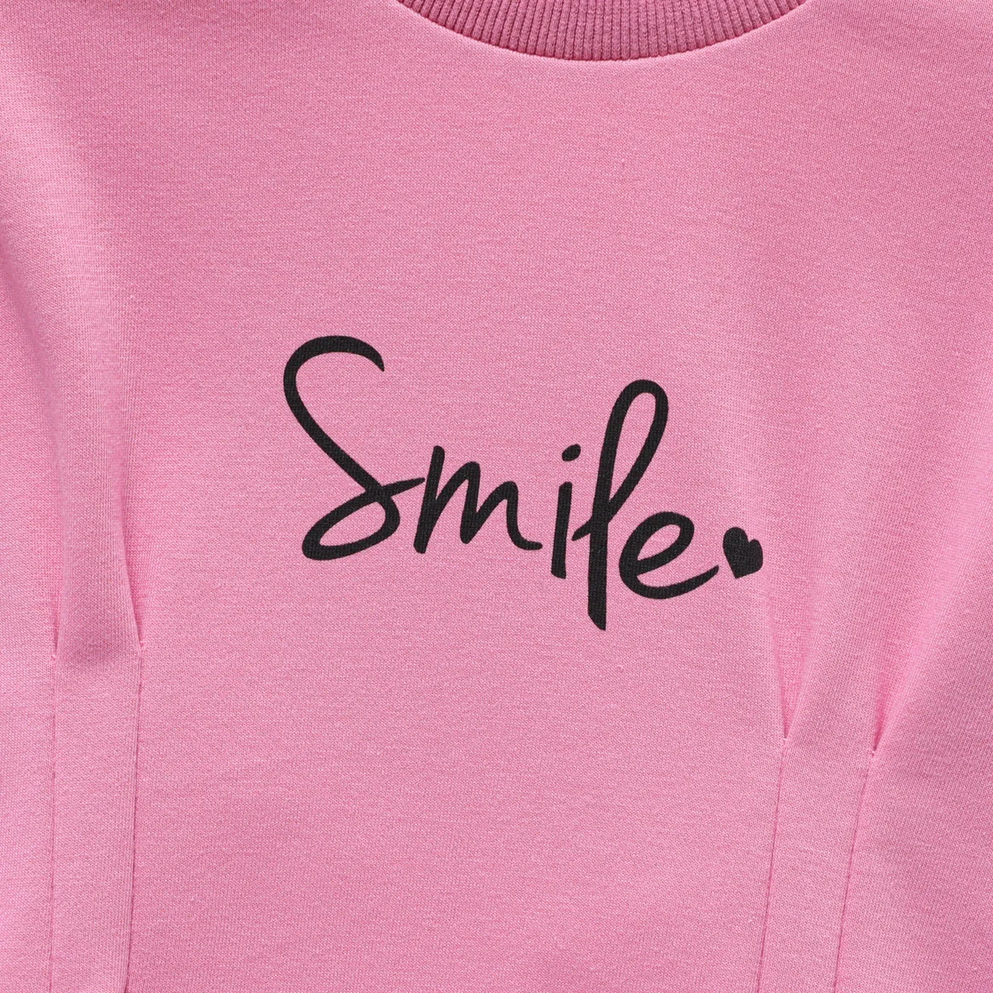 Kid Girl Letter Print Pink Sweatshirt Dress Pink image 5