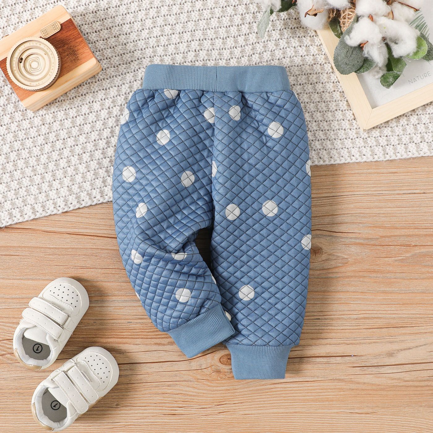 

Baby Boy/Girl Polka Dot Print Quilted Carrot Pants