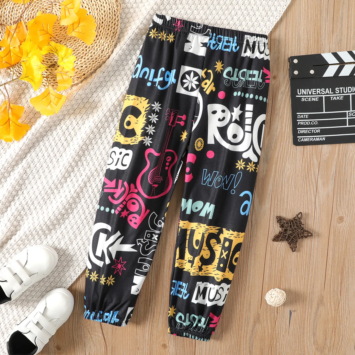 Kid Boy Painting Allover Print Elasticized Pants Multi-color big image 1