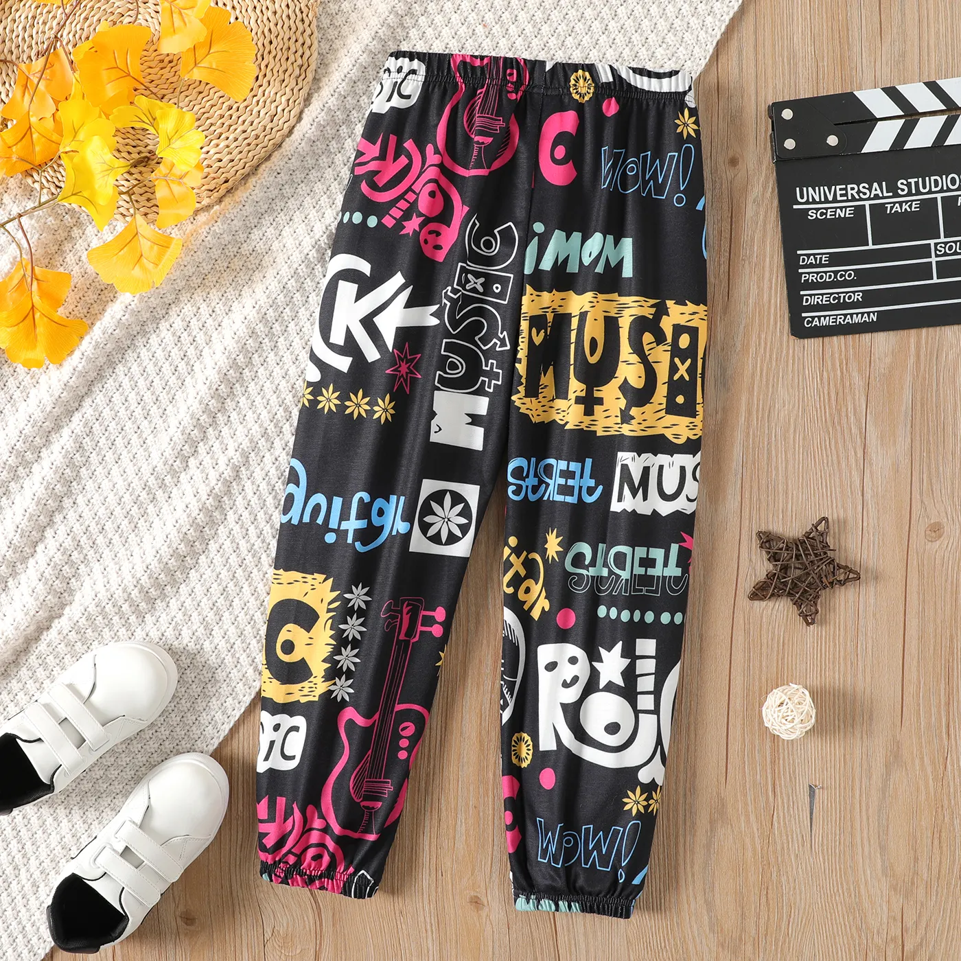 Kid Boy Painting Allover Print Elasticized Pants Multi-color image 2