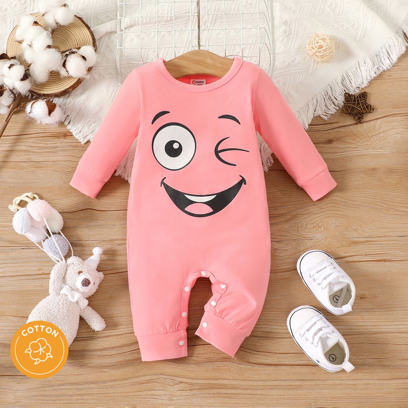 

Baby Boy/Girl 95% Cotton Long-sleeve Graphic Jumpsuit