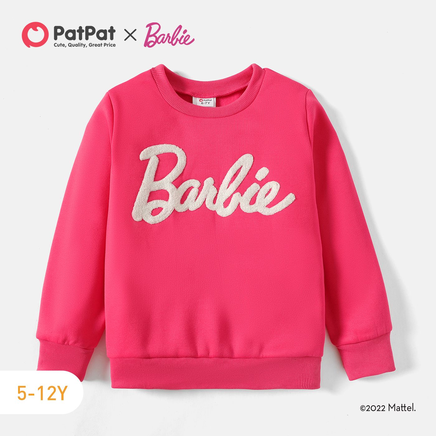 

Barbie Kid Girl Letter Embroidered Pullover Sweatshirt