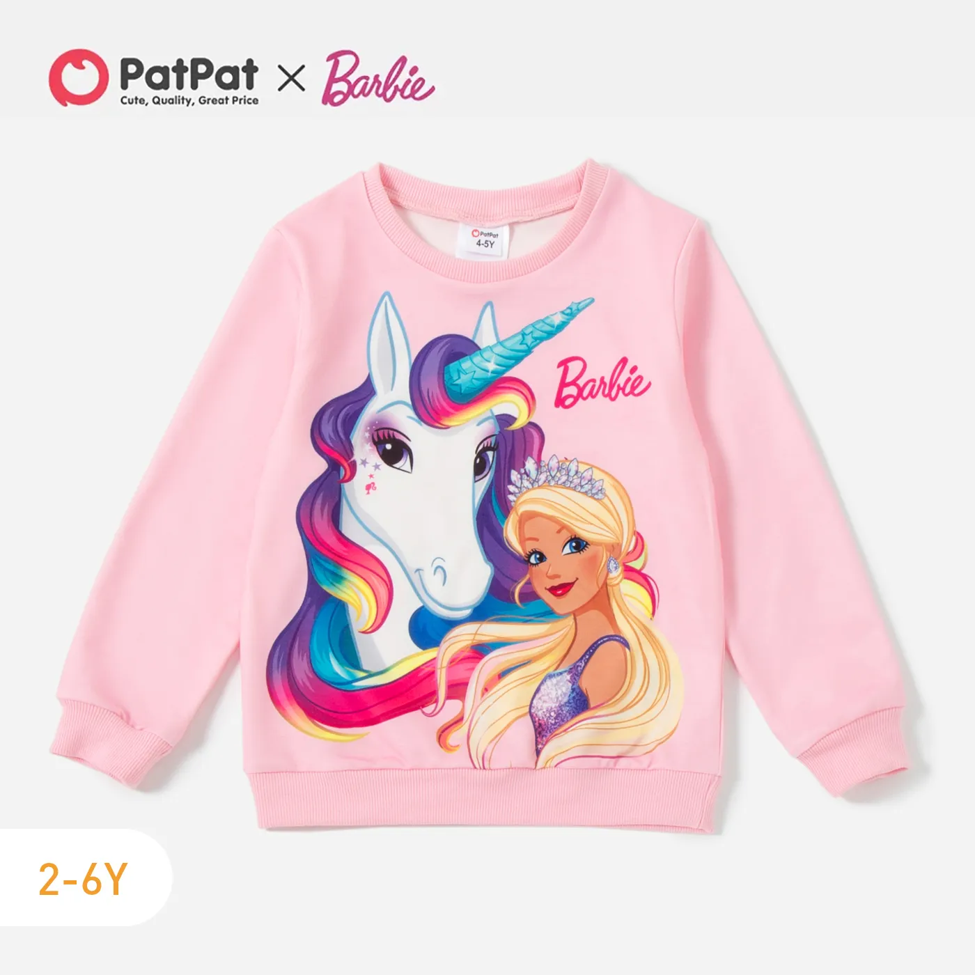 

Barbie Toddler Girl Unicorn Character Print Sweatshirt