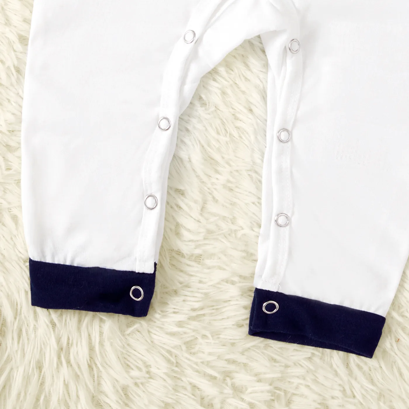 Merry Xmas Letters and Reindeer Print Navy Family Matching Long-sleeve Pajamas Sets (Flame Resistant)  image 5
