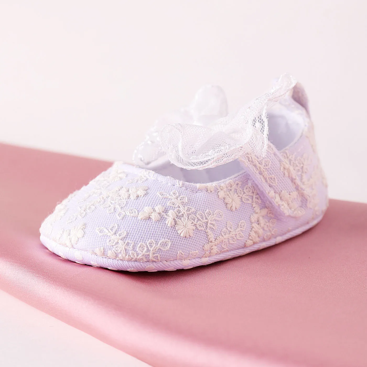 Baby / Toddler White Bow Soft Sole Cloth Princess Dresses Shoes White image 3