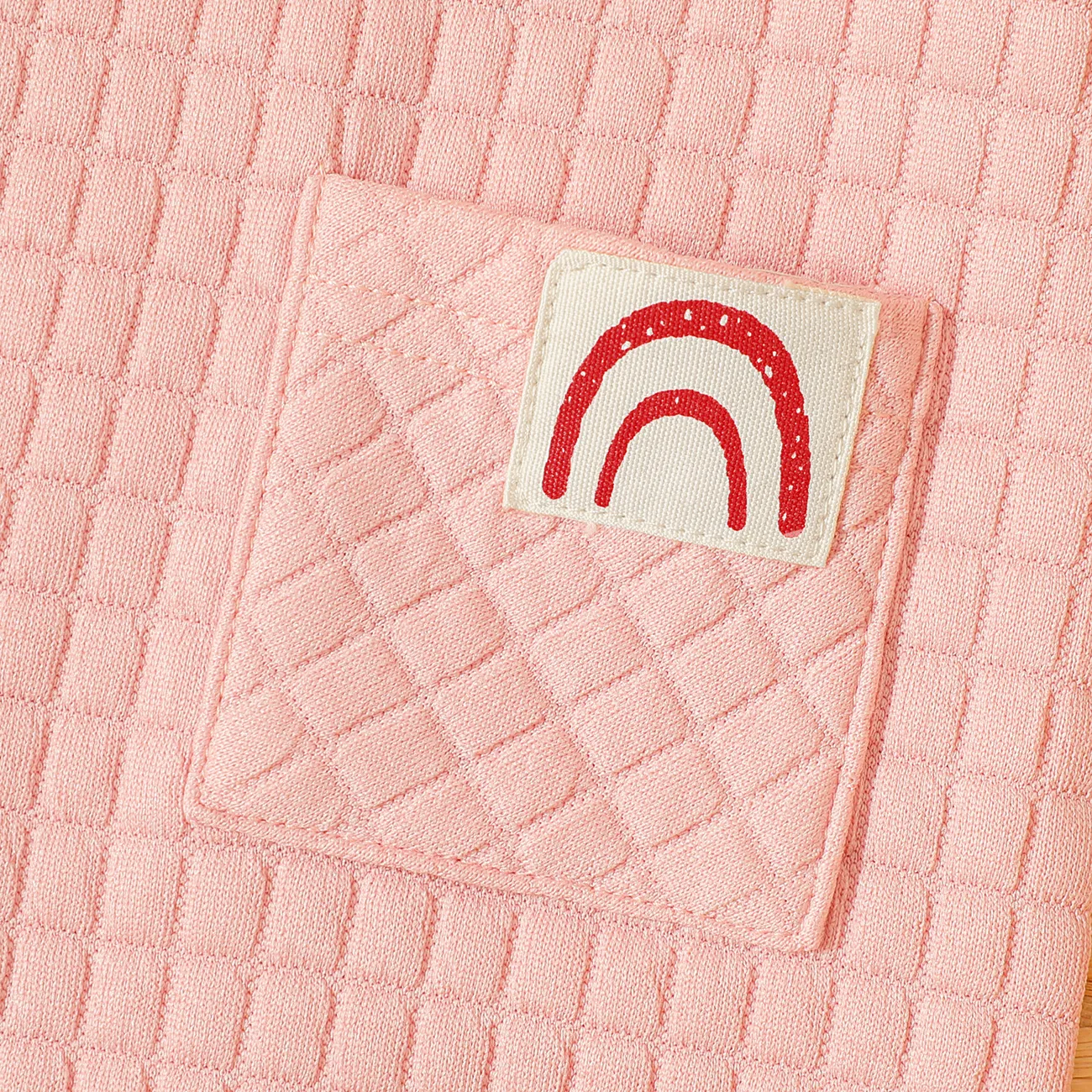 Baby Girl Rainbow Detail Pink Textured Overalls Pink big image 1