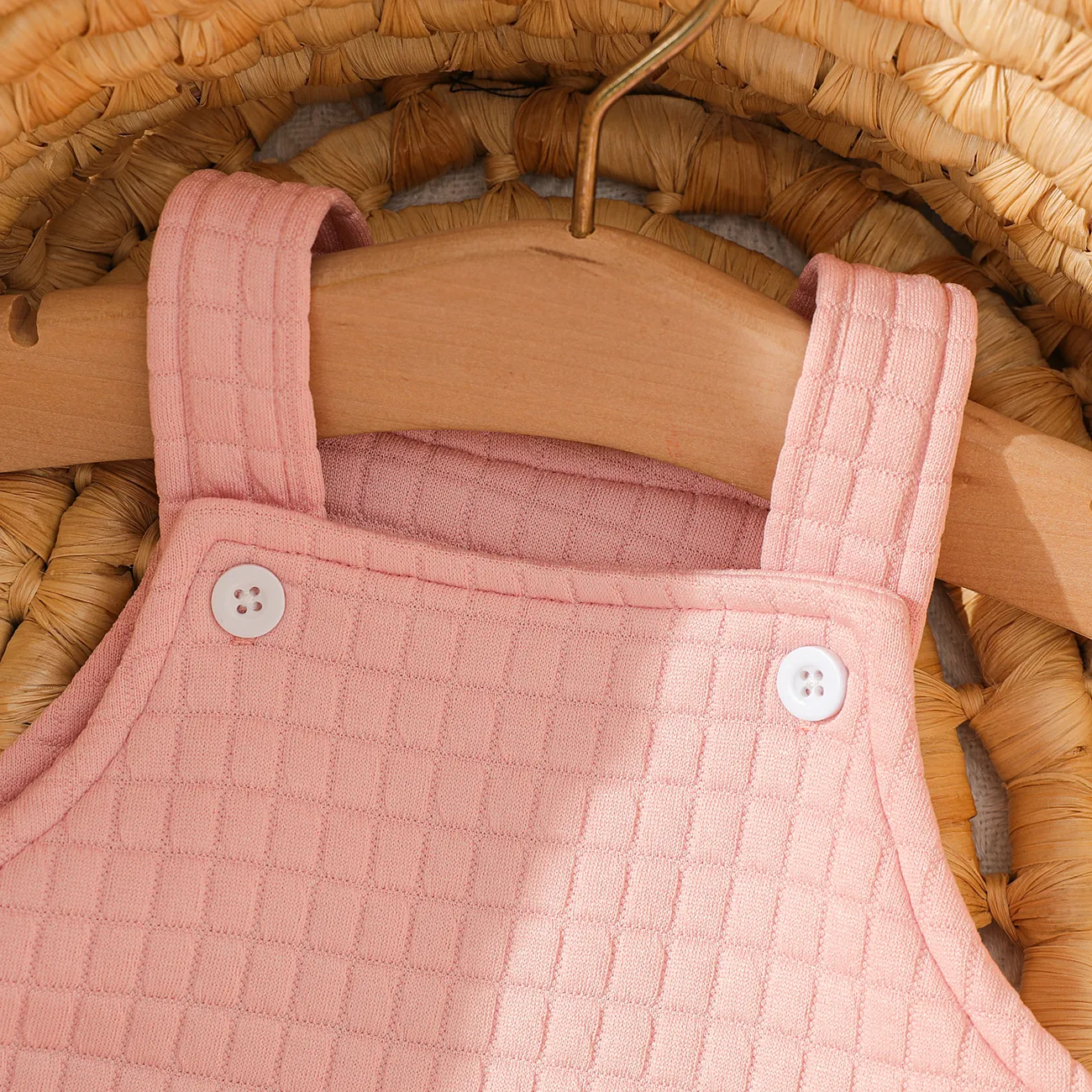 Baby Girl Rainbow Detail Pink Textured Overalls Pink big image 1