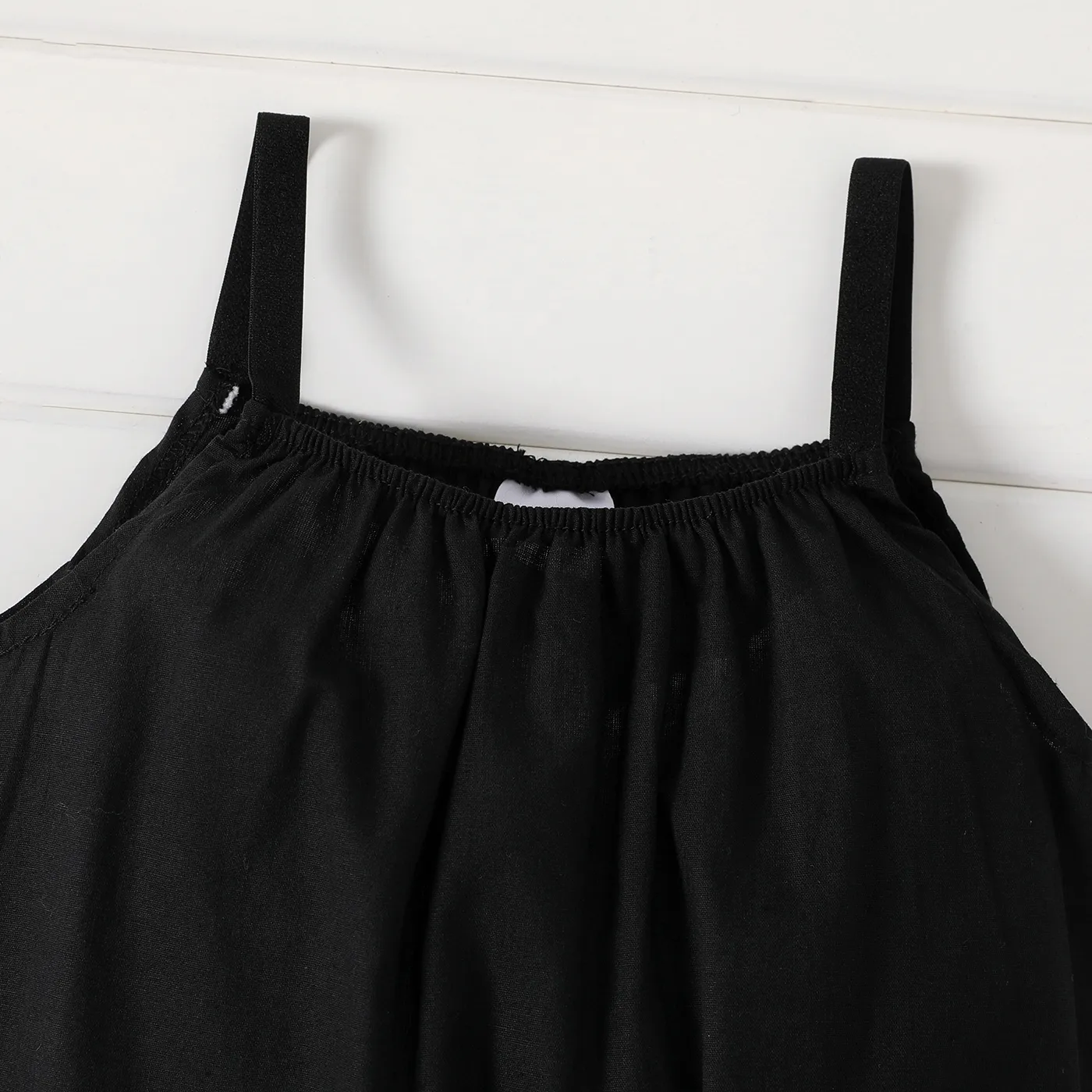 100% Cotton Baby Girl Loose-fit Solid Sleeveless Spaghetti Strap Harem Pants Overalls  image 5