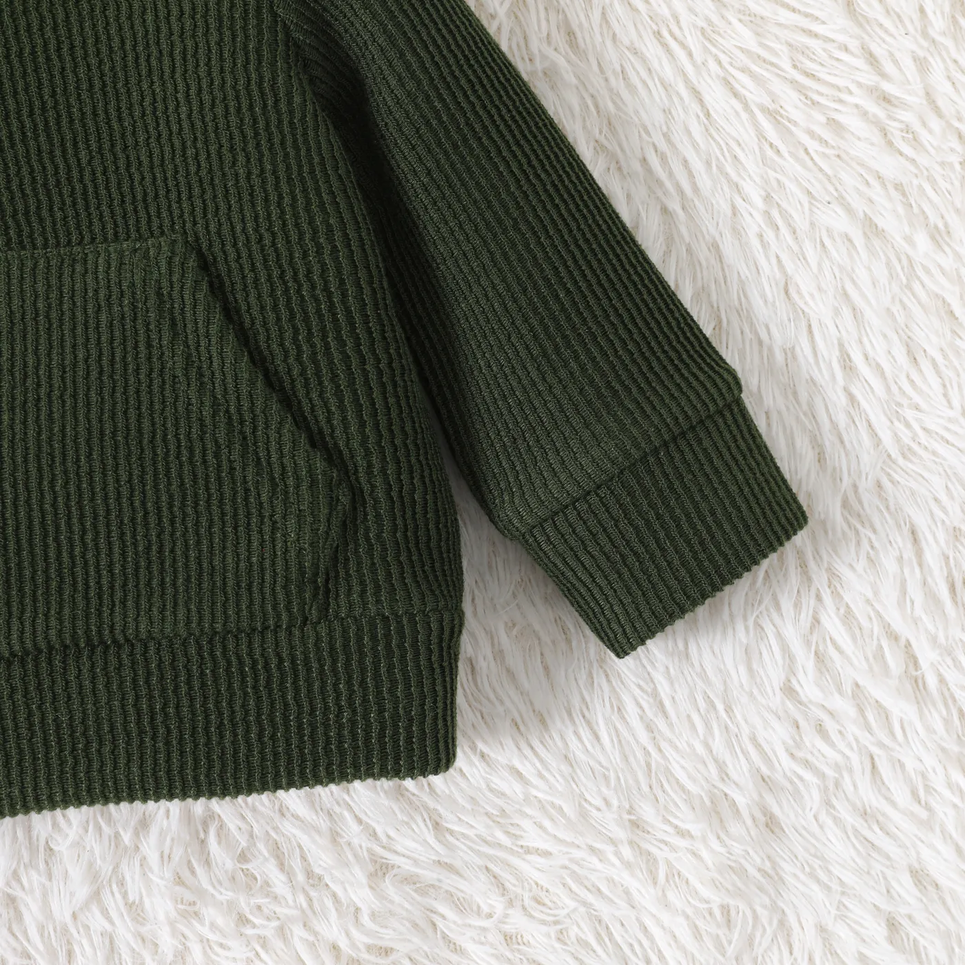 Baby Boy/Girl Solid Textured Long-sleeve Hoodie  image 5