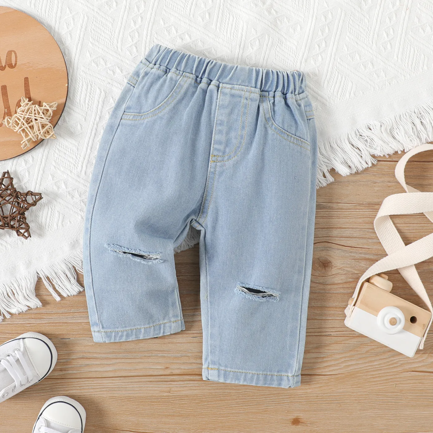

Baby Boy/Girl Straight-fit Ripped Jeans