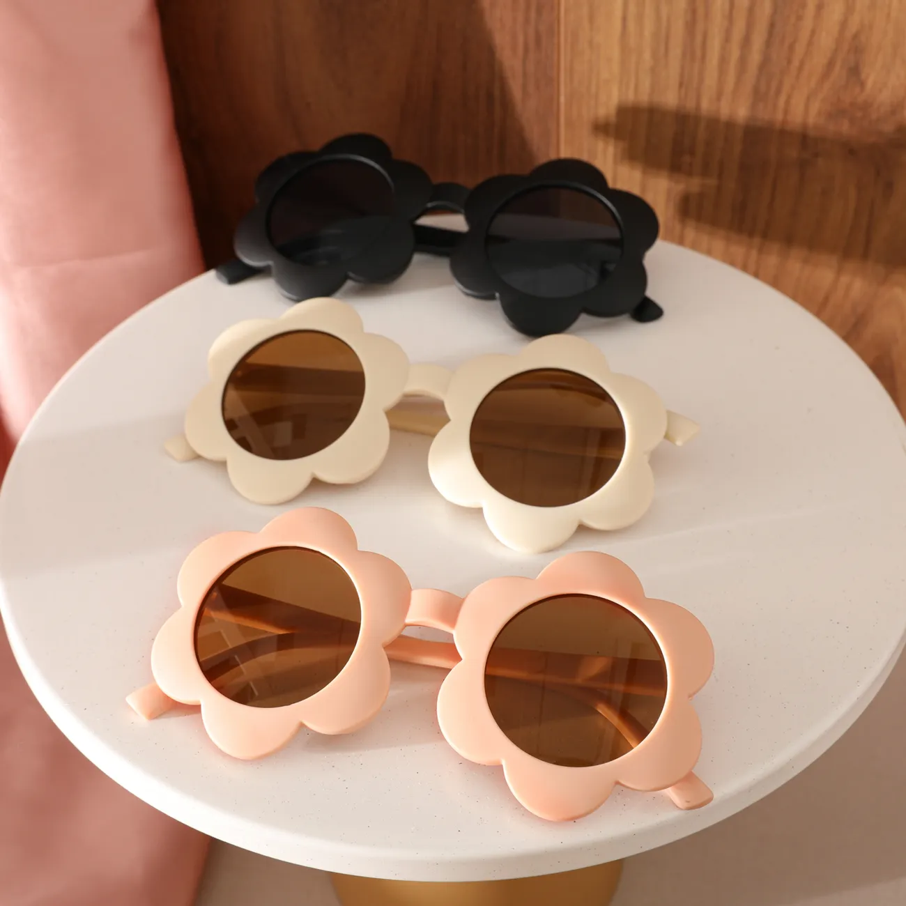 occhiali decorativi con montatura a forma di fiore moda per bambini (con custodia per occhiali) Rosa big image 1