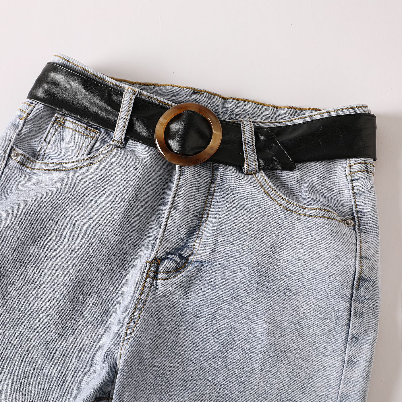 

Toddler / Kid Round Buckle Black Belt