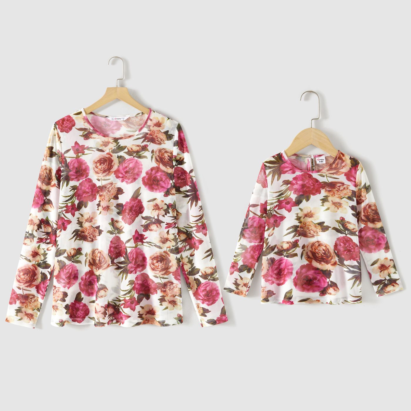 

Mommy and Me Allover Floral Print Long-sleeve Tops