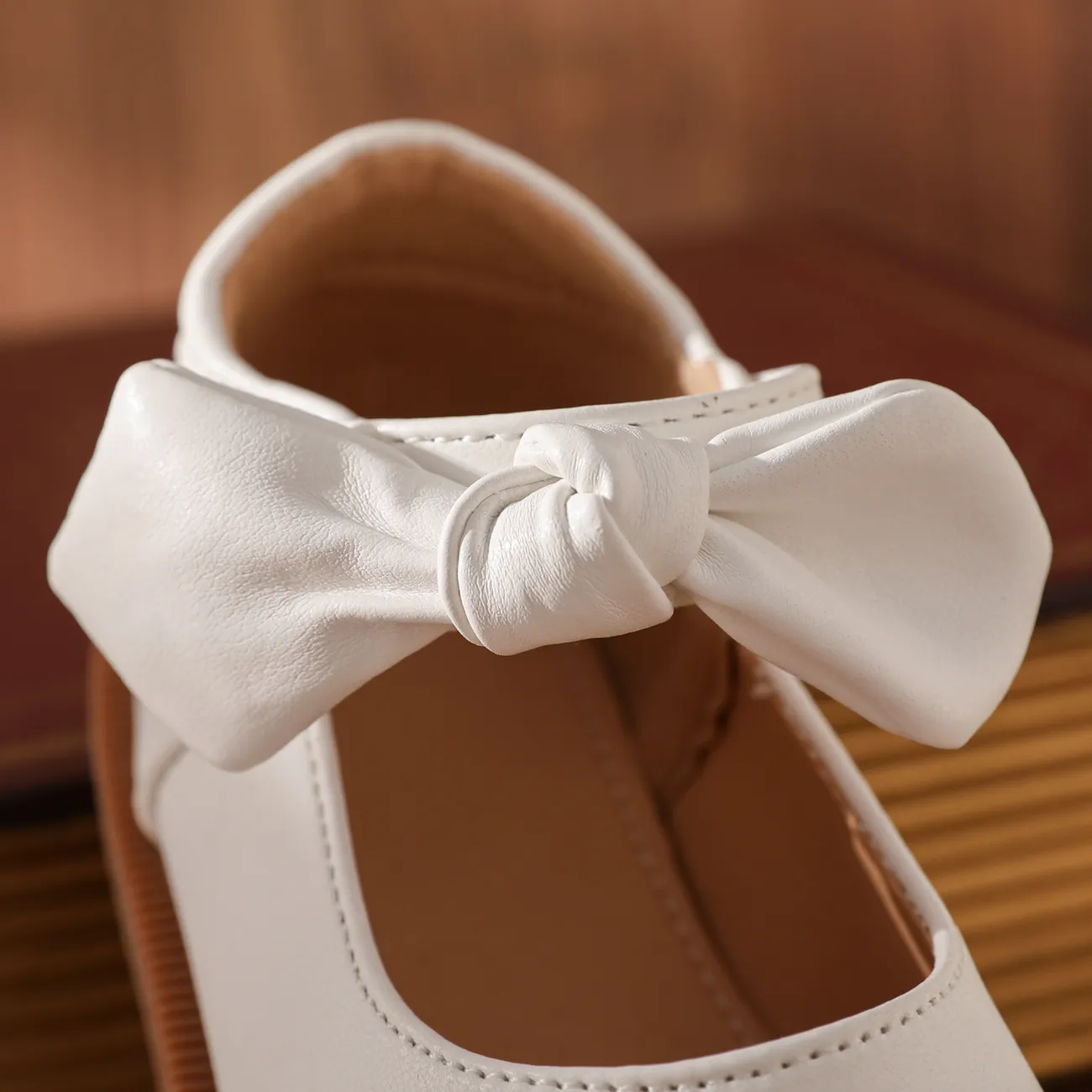 طفل صغير / طفل الديكور القوس الأبيض أحذية ماري جين أبيض big image 1