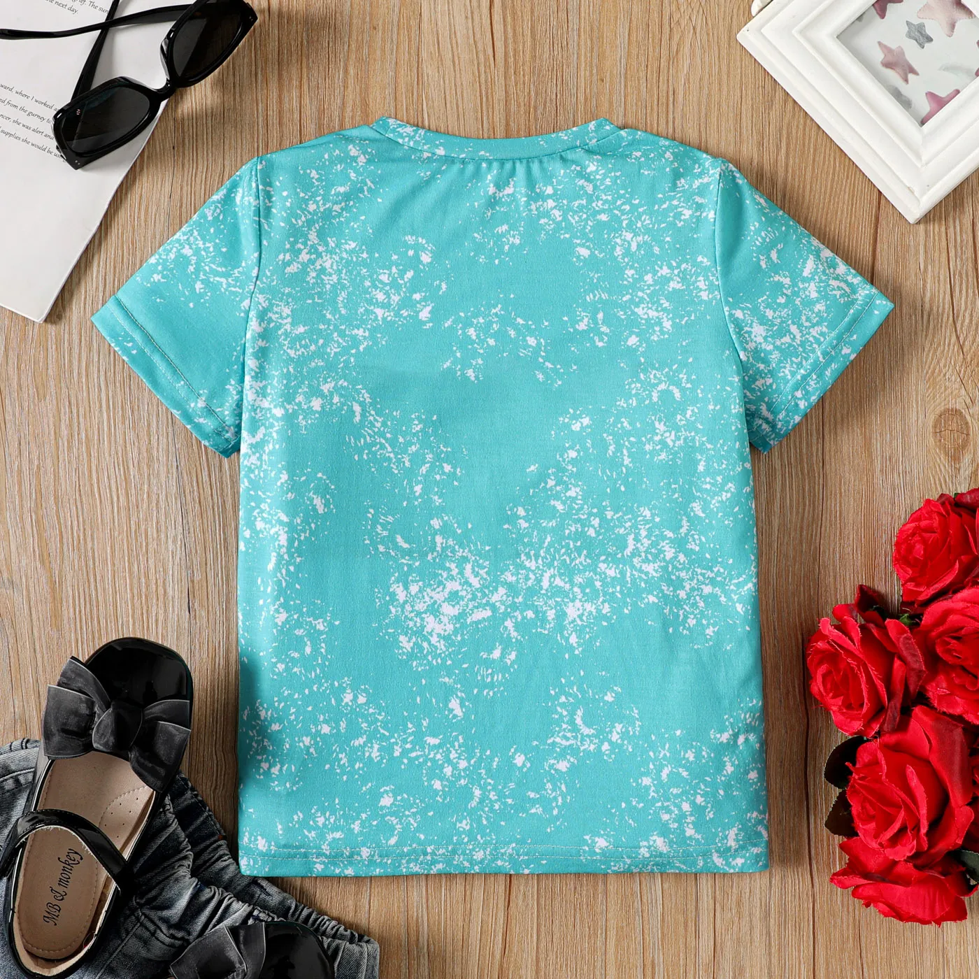 Kid Girl Letter Print Tie Dye Short-sleeve Tee  image 5