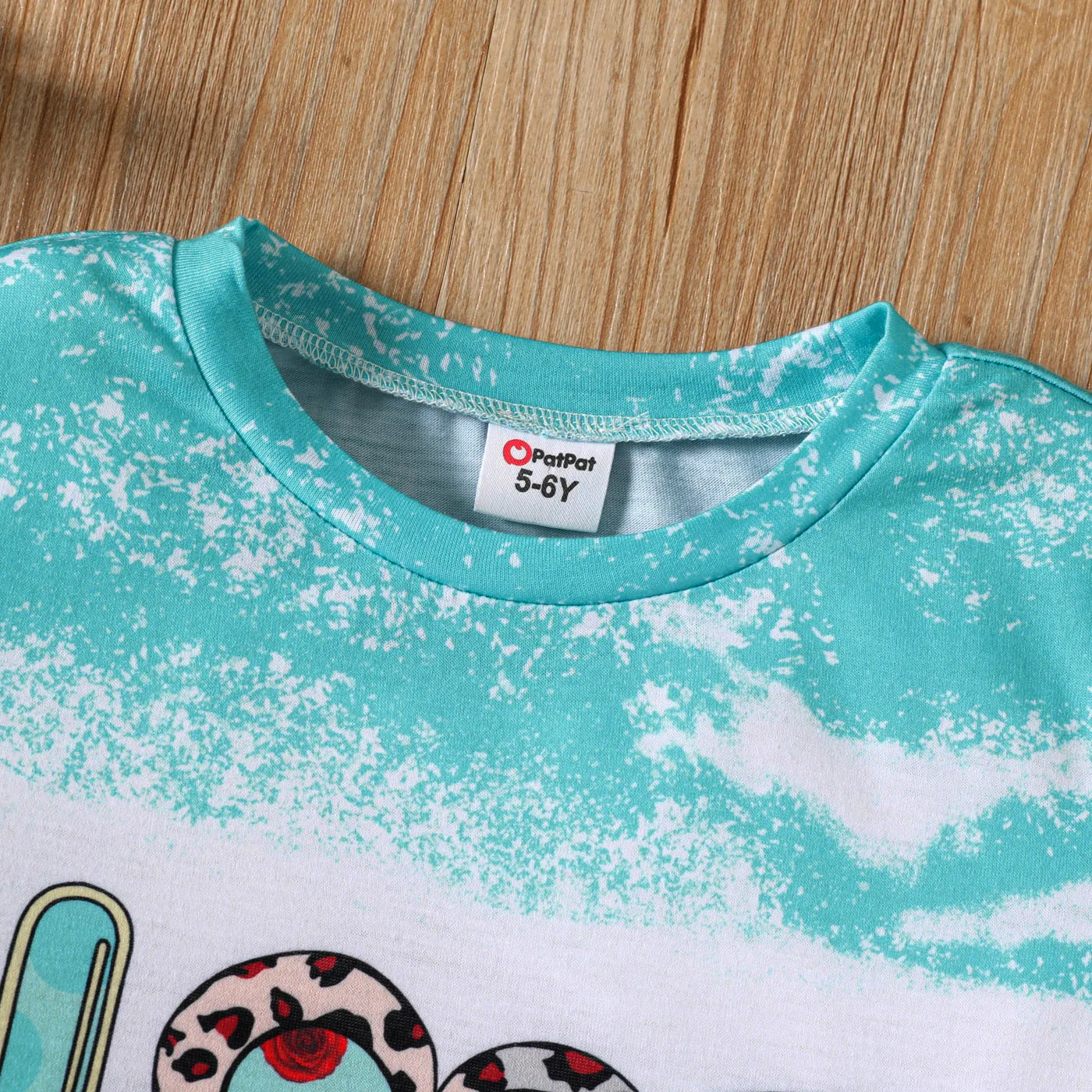 Kid Girl Letter Print Tie Dye Short-sleeve Tee  image 2