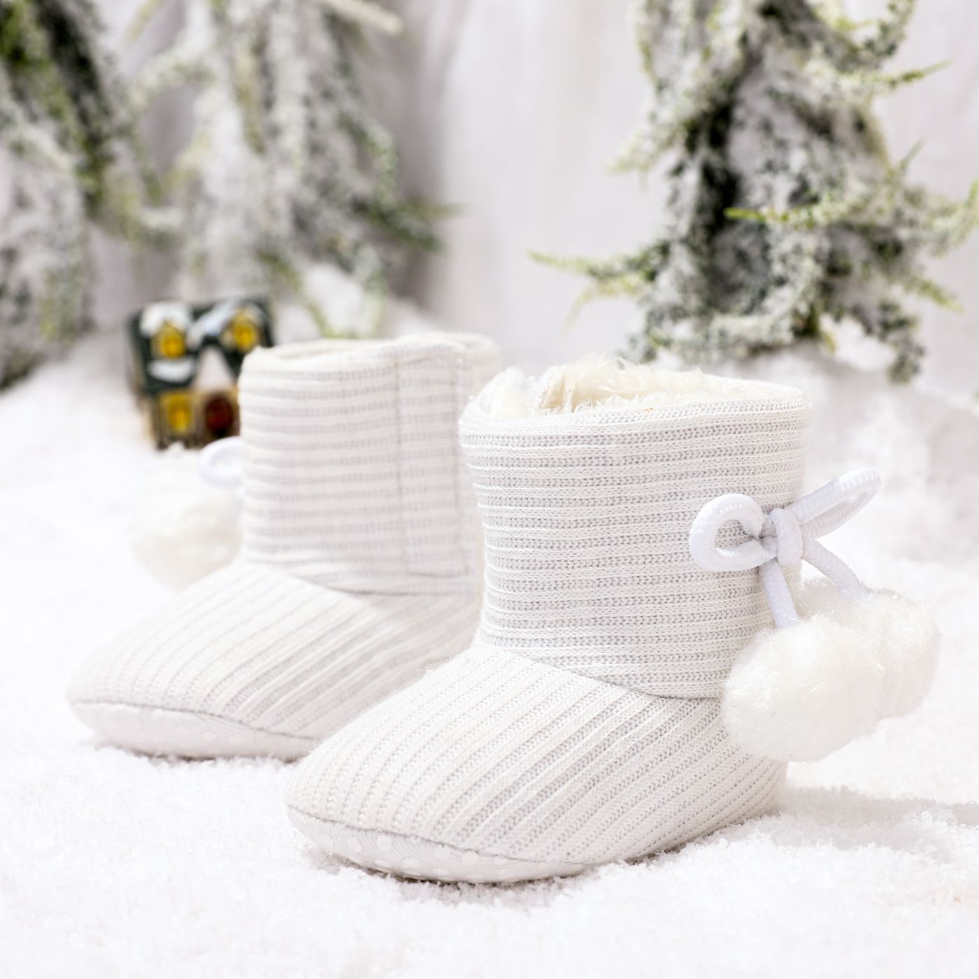 Baby / Toddler Bowknot Knitted Solid Prewalker Shoes