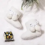 Baby / Toddler Girl Knitted Bowknot Fluff Ball Fleece-lining Prewalker Shoes  image 4