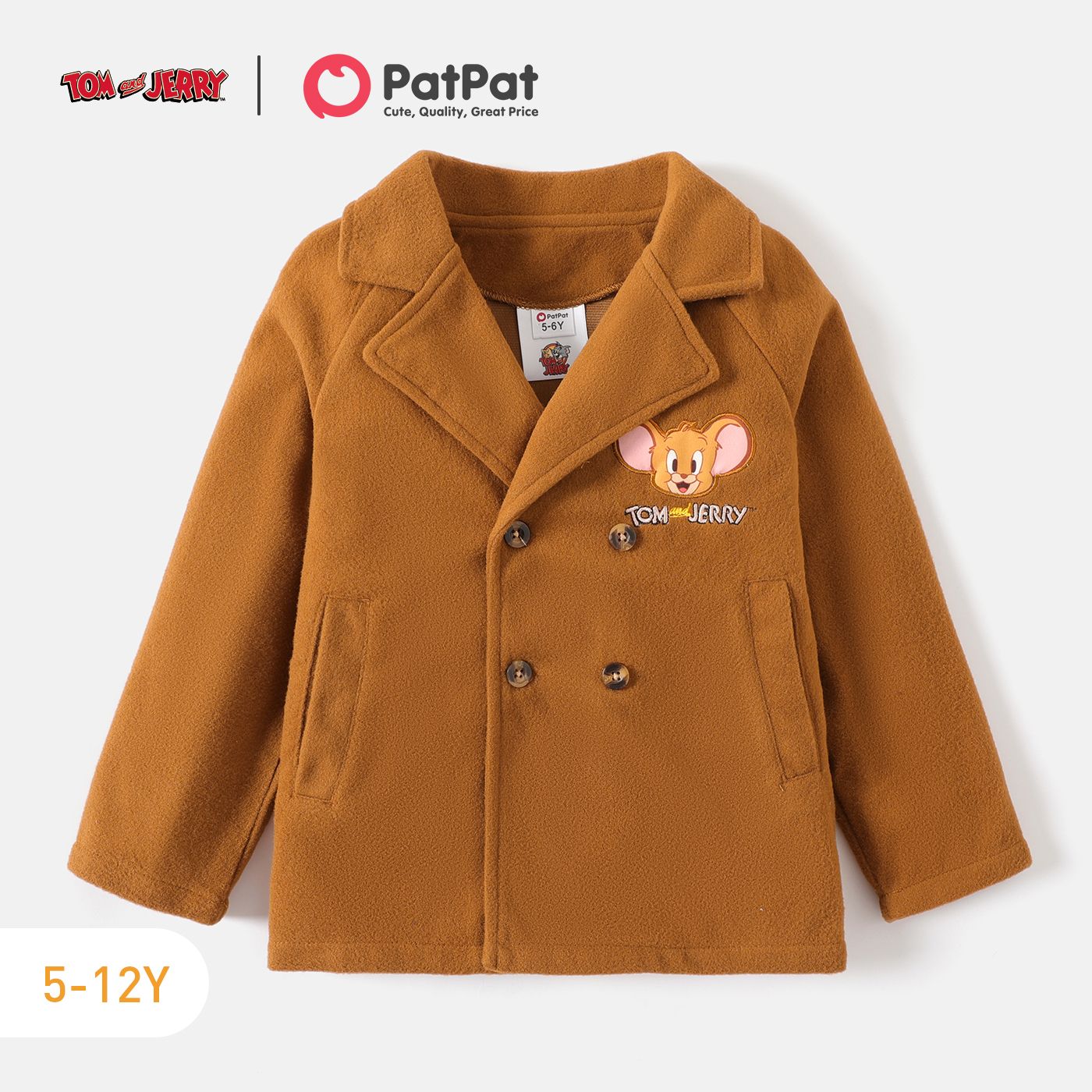 

Tom and Jerry Kid Boy Lapel Collar Double Breasted Coat