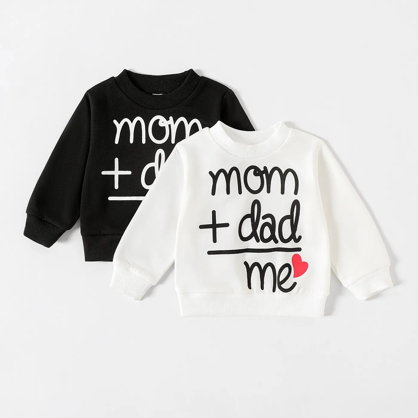 Baby Boy/Girl Heart & Letter Print Long-sleeve Sweatshirt
