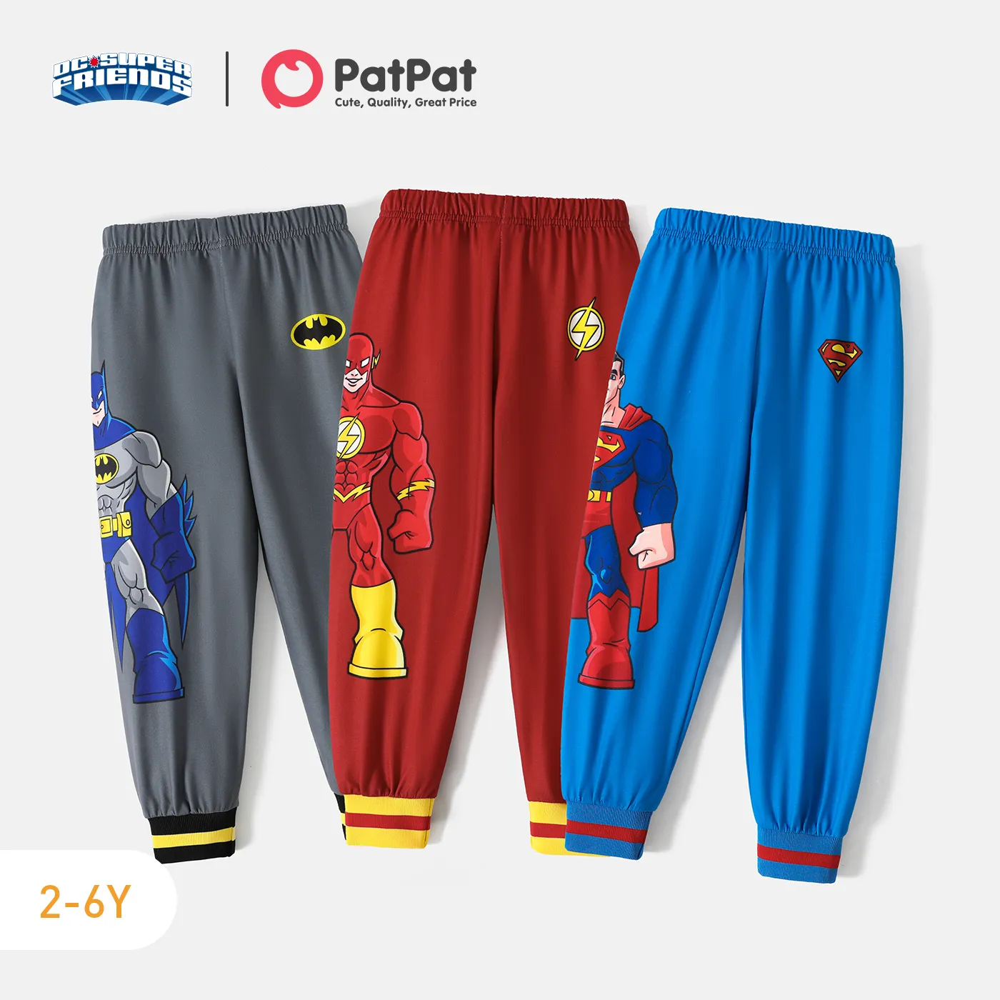Justice League Toddler Boy Character Print Elasticized Pants