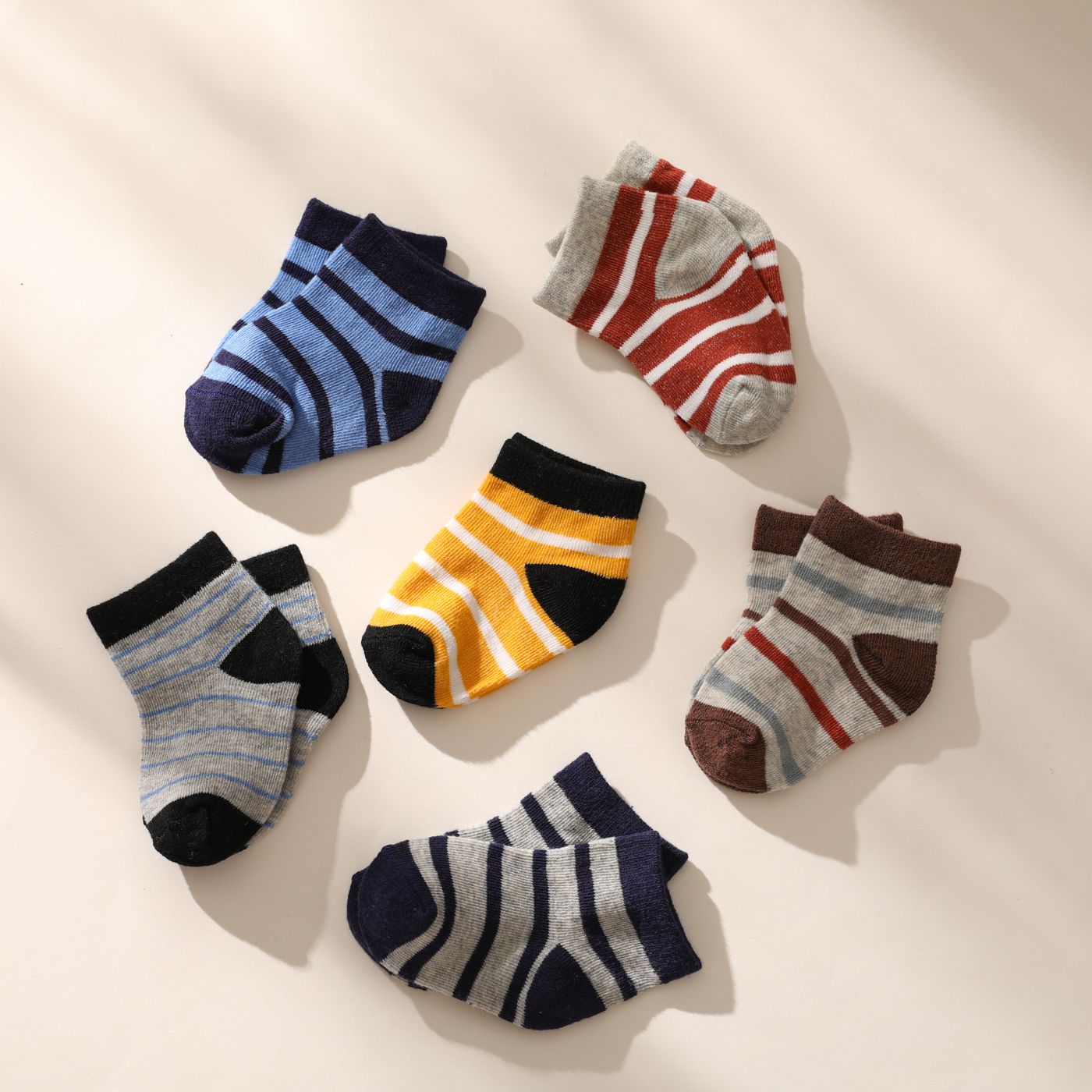 

6-pairs Baby Colorblock Stripe Socks Set